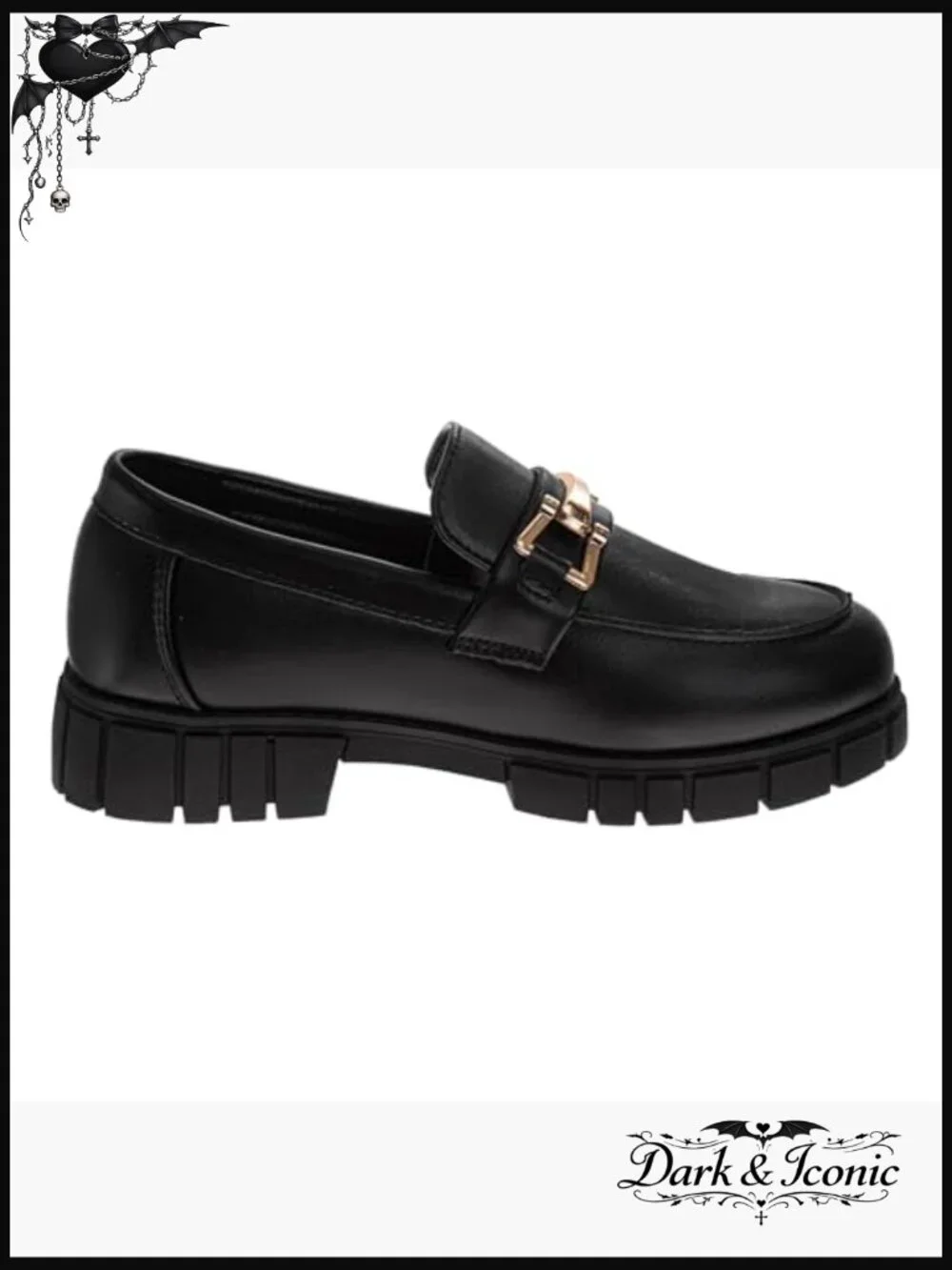 Girls Chunky Platform Loafers Faux Leather Slip On School Shoes